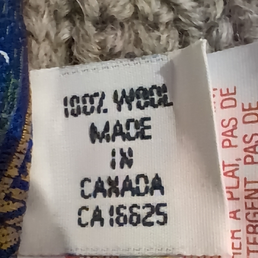 Wool Grey/Beige Beret Made In Canada - Picture 3 of 4